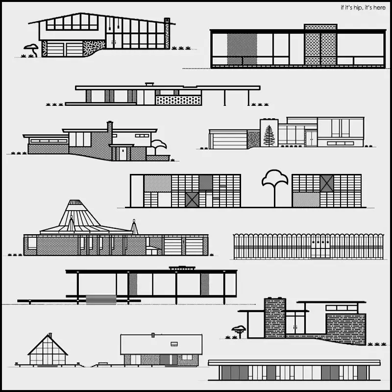 Line Art Home : Michael nÿkamp mid century modern home illustrations