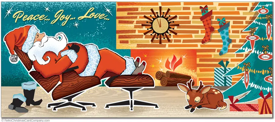 Beautifully illustrated Mid-century Modern Christmas Cards