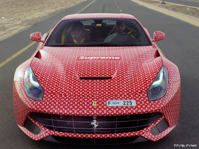 Louis Vuitton Supreme Wrapped Ferrari for 15 Yr old Money ...
