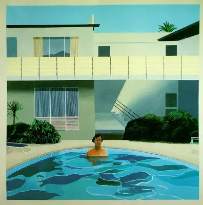Hockney's painting "Peter getting out of of Nick Wilder's Pool"