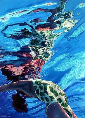 paintings of people swimming