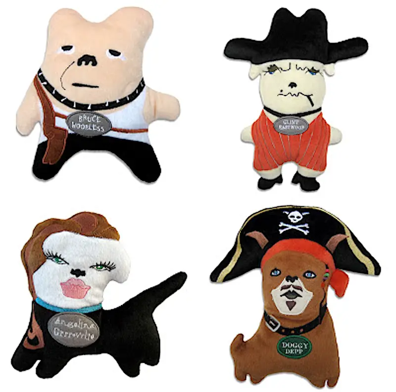 celebrities as plush dog toys
