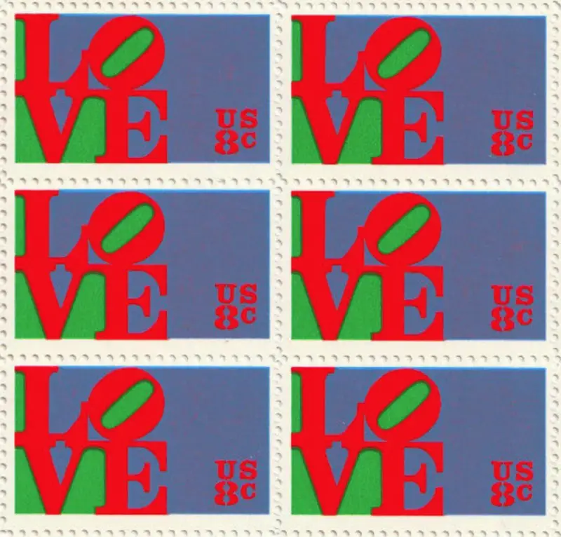 Robert Indiana Love Stamps for U/S. Postal Service