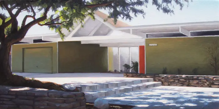 Eichler With Coral Tree oil on canvas, 11x22," 2008