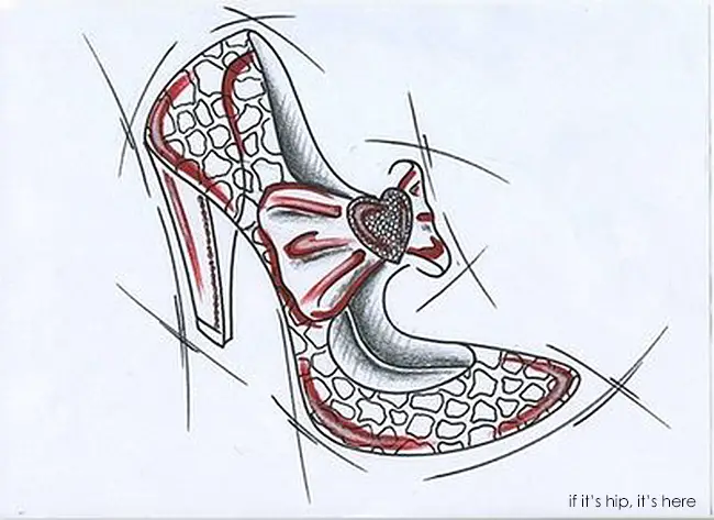 A Testoni Ruby Slipper sketch