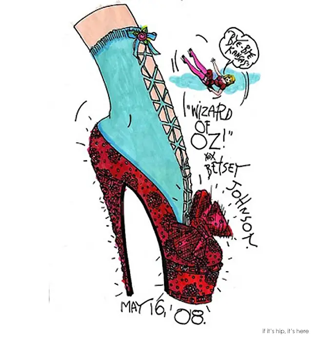 Betsey Johnson Ruby Slippers sketch IIHIH