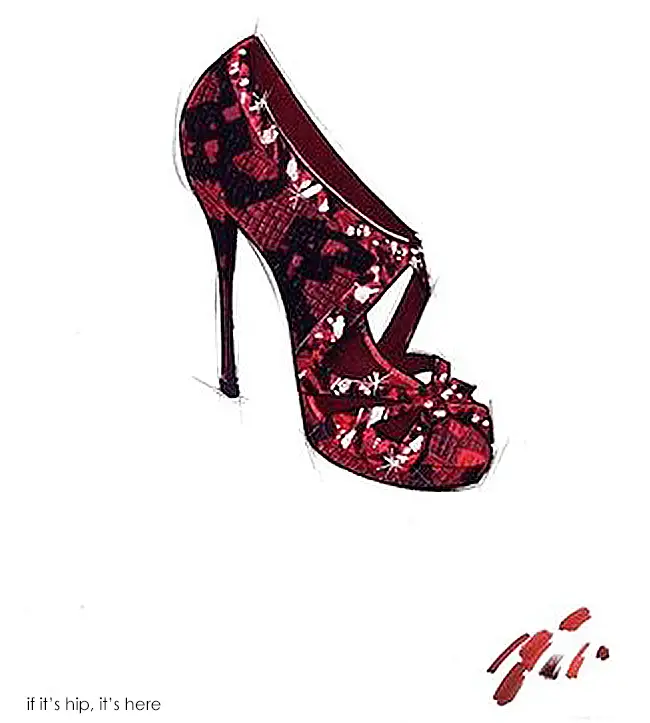 Jimmy Choo Ruby Slipper sketch IIHIH