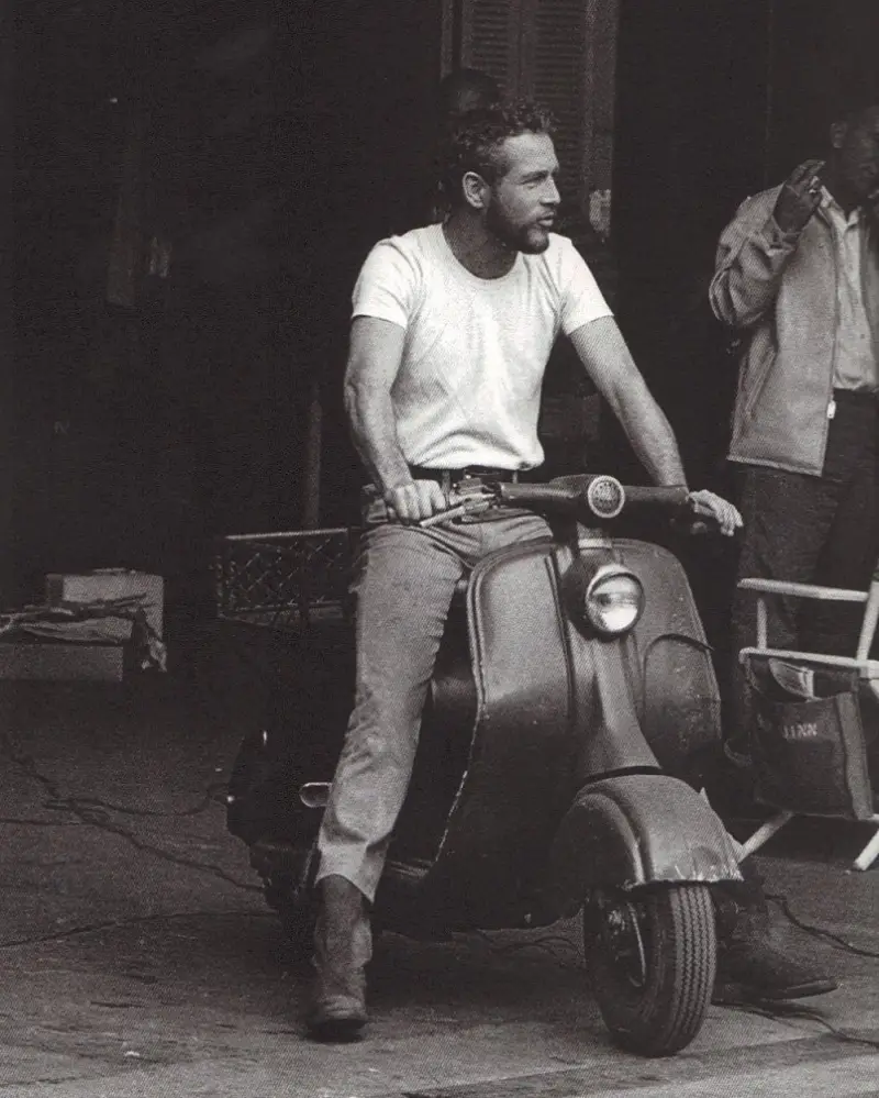 paul newman on vespa