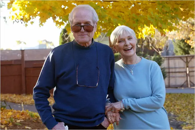 Paul Newman and wife Joanne Woodward, 2002 Westport, Conn. photo: Sara Krulwich