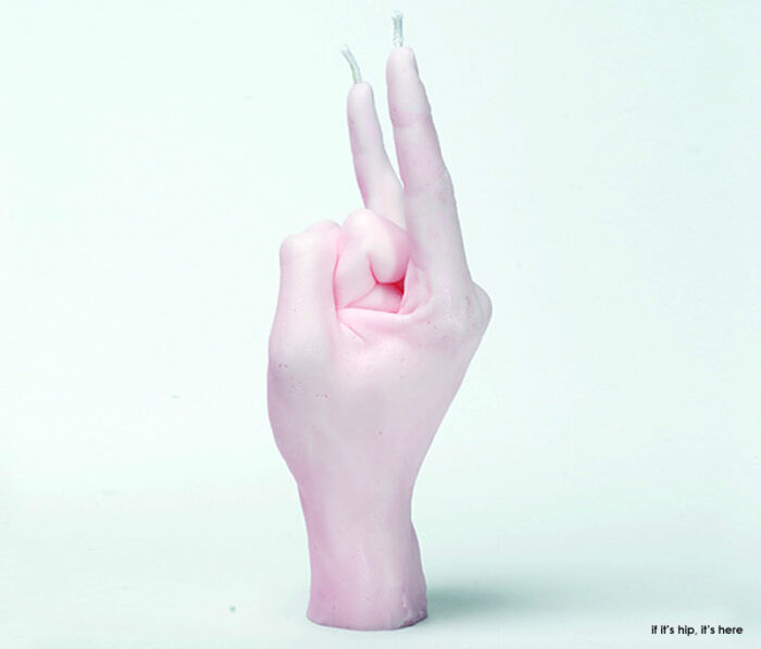 hand gesture candle horns pale pink IIHIH