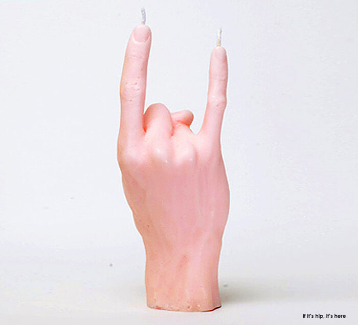 hand gesture candle horns2 pale pink IIHIH