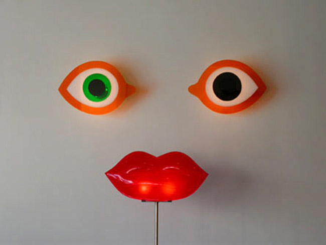 Plexi Eye Wall Lights and Lips Floor Lamp