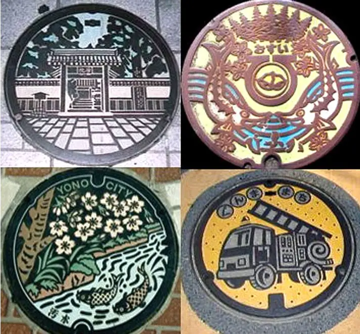 colored manhole covers