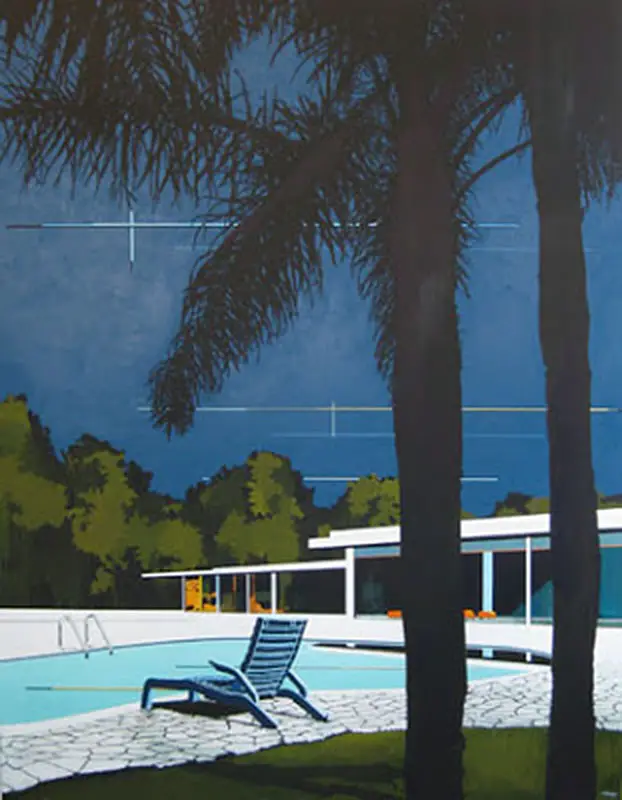 Night sky, South coast Palms and Modern Home by Paul Davies