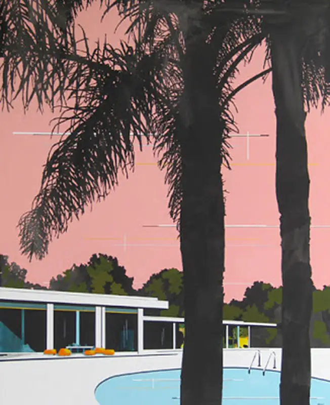 Peach Sky and Modern Home by Paul Davies