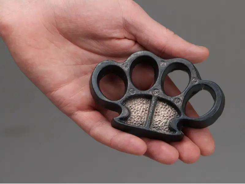 brass knuckle shaped organic soap