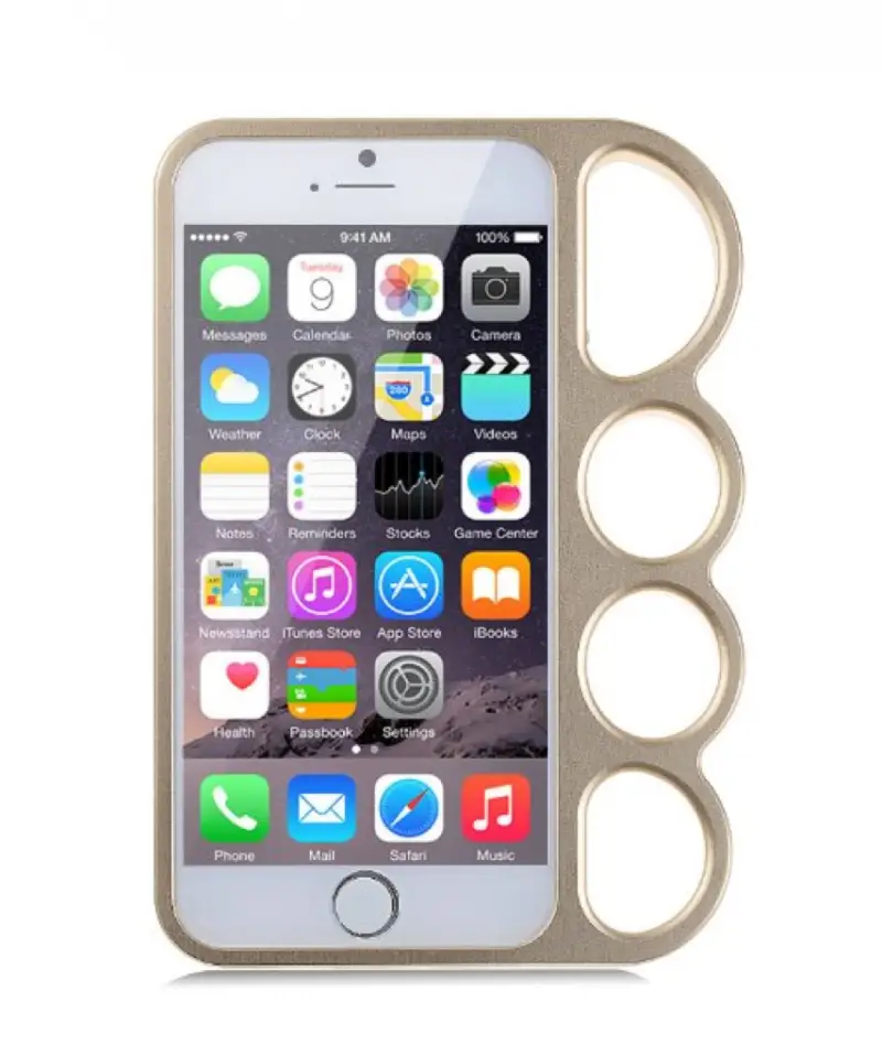brass knuckle aluminum iphone case in gold