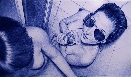 rated R ballpoint pen drawings