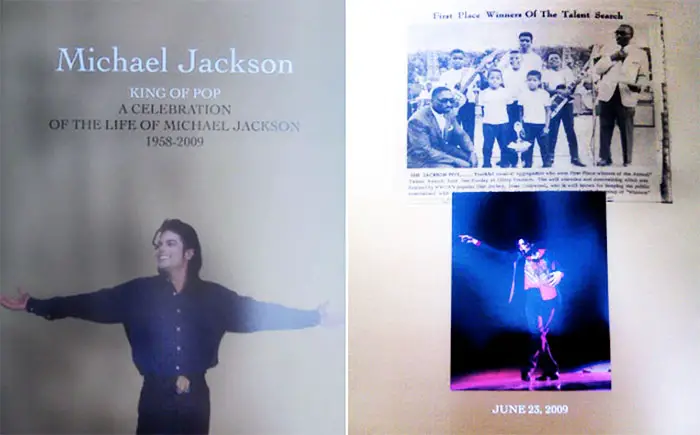 MJ funeral program