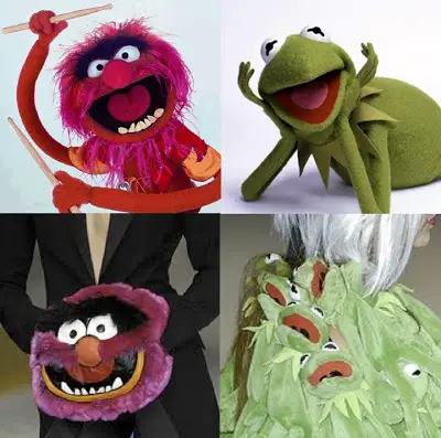 above: Jim Henson's Animal and Kermit The Frog muppets appear in Castelbajac's 2009 Fall Fashions