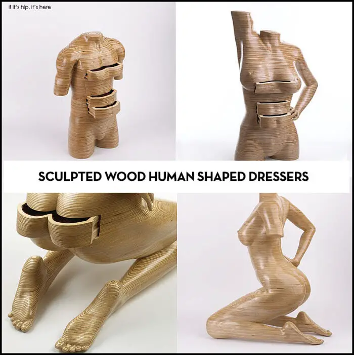Peter Rolfe wood sculpted human shaped dressers