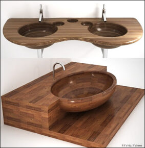 Modern Waterproof Wood Sinks And Tubs From UWD