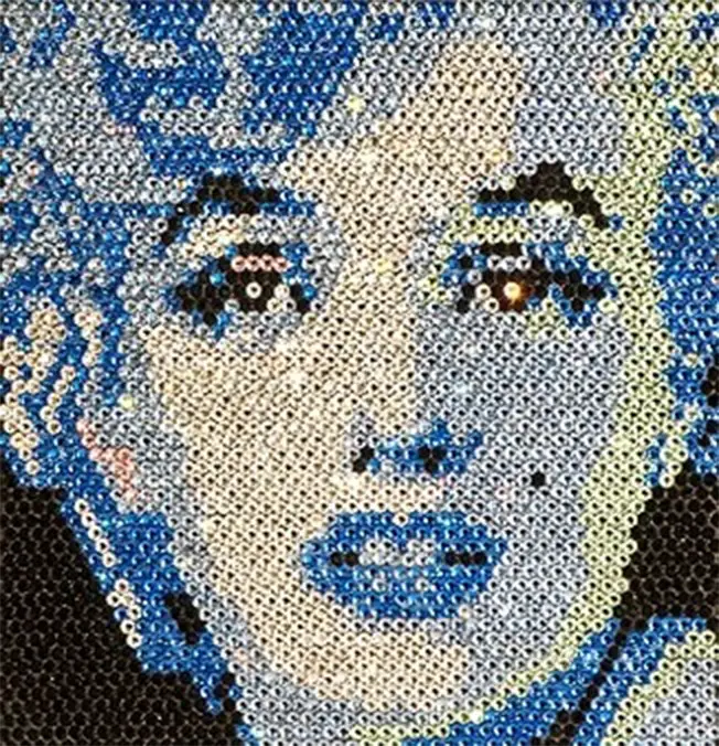 marilyn gemstone mosaic portrait 