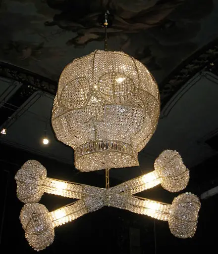 skull and crossbones chandelier