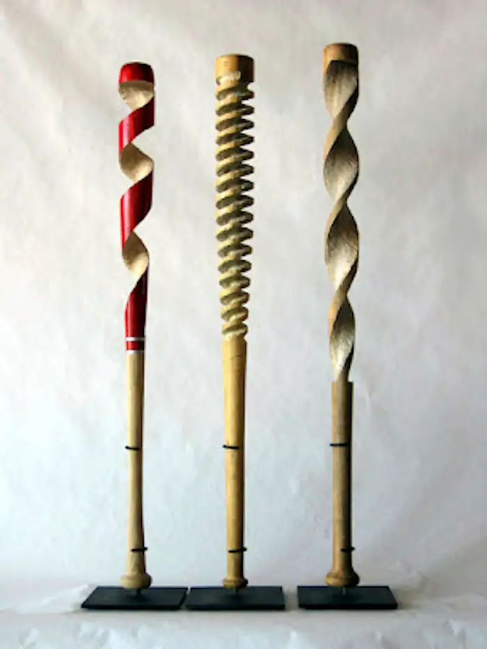 Read more about the article Heeey Batter Batter! The Carved Baseball Bats of Peter Schuyff