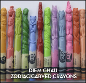Diem Chau’s Crayons Carved As The 12 Chinese Zodiacs