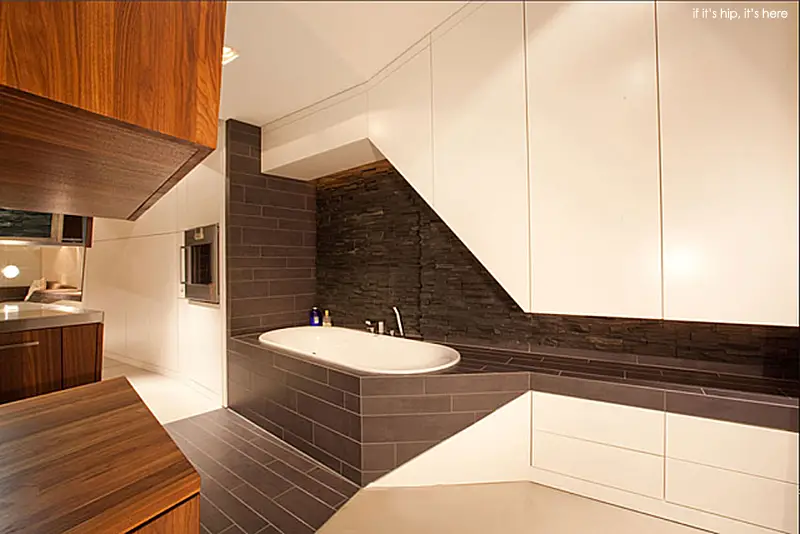 modern built-in bath