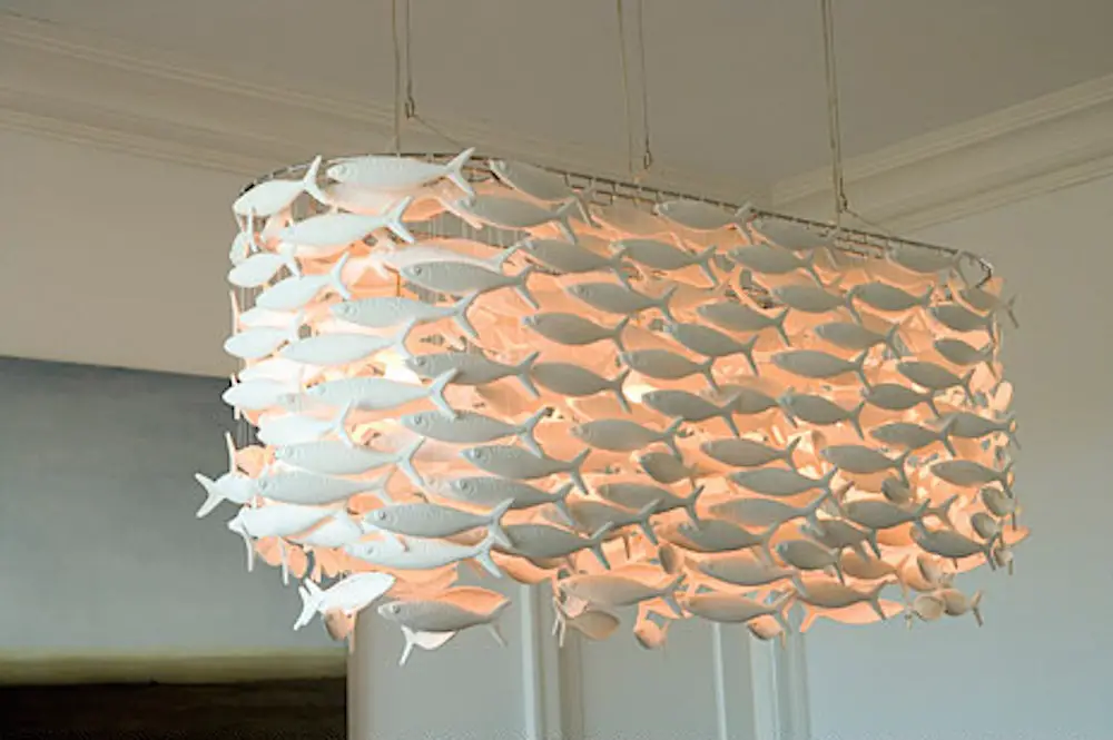 porcelain fish chandelier