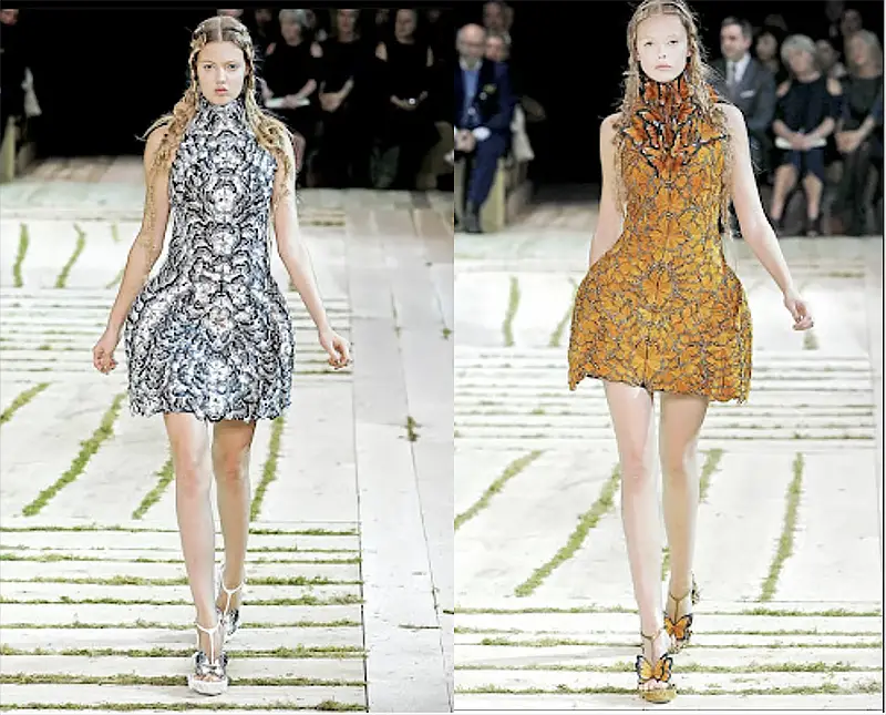 butterfly dresses mcqueen