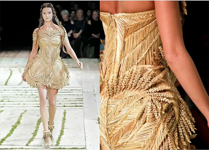 straw dress mcqueen