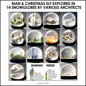 Man and Christmas Elf Explored In 14 Snow Globes By Various Architects