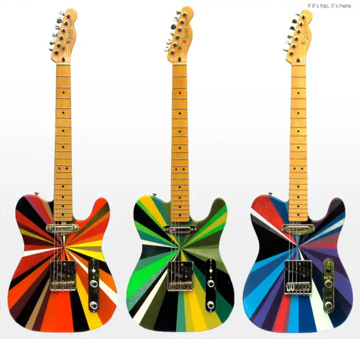 Read more about the article Colorful Hand-Painted Telecaster Guitars & Effects Pedals By MWM X Chiarelli