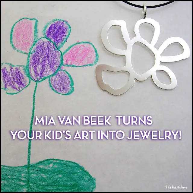 Read more about the article Mia van Beek Turns Your Kid’s Art Into Actual Jewelry, Keychains & Bookmarks.