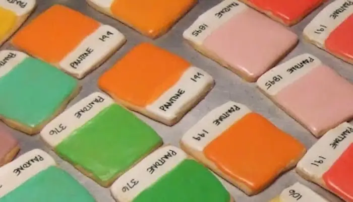 Read more about the article Pantone Color Chip Cookies! Kim Neill Bakes Up Deliciously Divine Design.