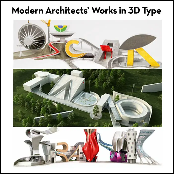 Modern Architects Works in 3D Type hero