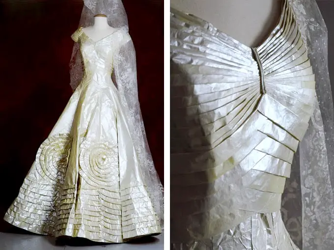 jackie o wedding gown made of paper