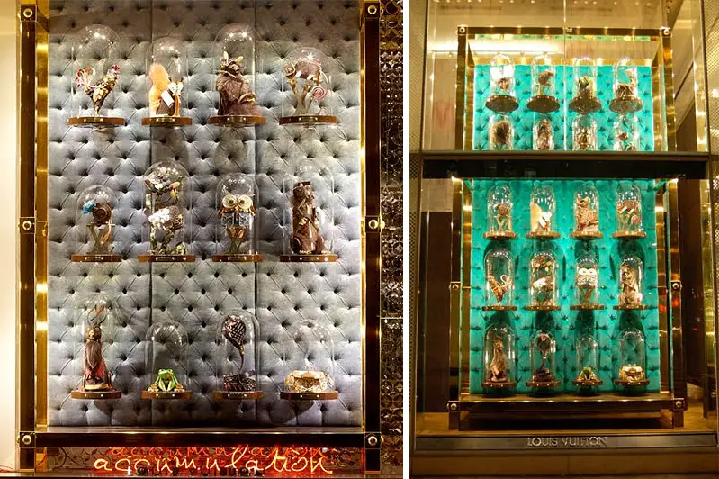 louis vuittons window with leather creatures by billie achilleous