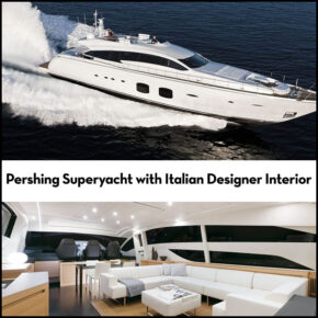 Pershing Superyacht Loaded With Italian Luxury From Fendi, Armani & Poltrona Frau.