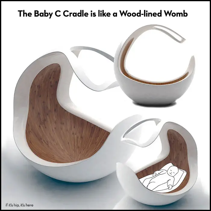 Read more about the article The Baby C Cradle – A Modern Walnut Wood-Lined Womb For Infants.