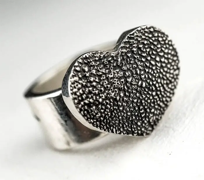 heart shaped pet nose print ring