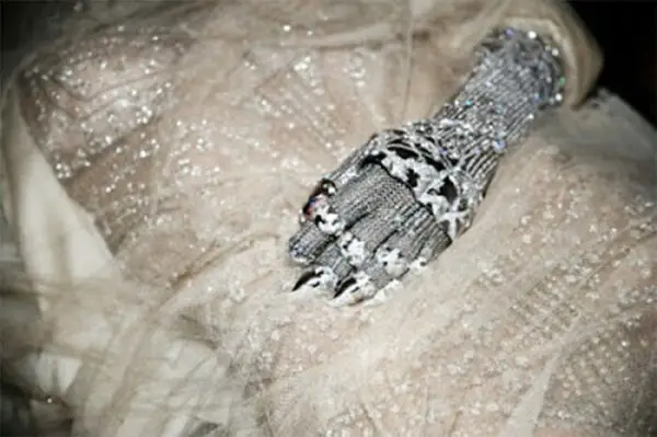 white gold and diamond gloves