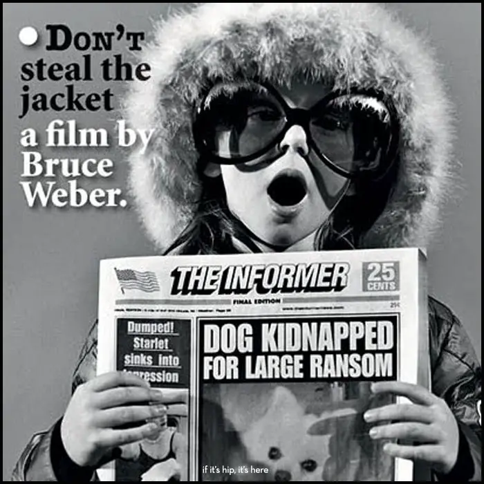 Read more about the article Don’t Steal The Jacket. Bruce Weber Film and Posters for Moncler.