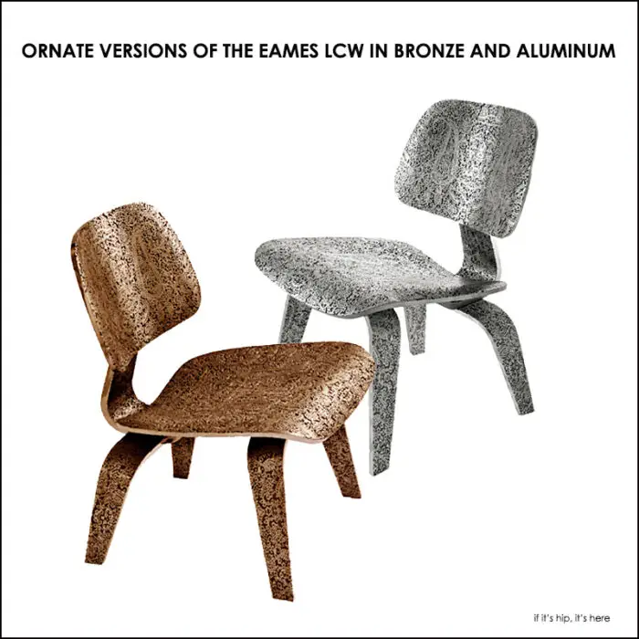 Read more about the article Ethno Eames Chairs, Ornate Versions of the LCW in Bronze and Aluminum