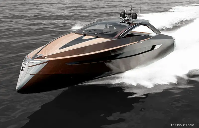 Read more about the article Solid Mahogany Hull & Rolls Royce Water Jets – The Hedonist Yacht by Art of Kinetik.