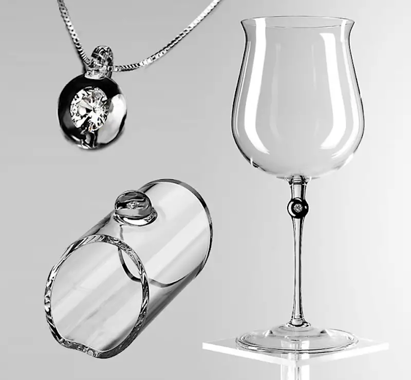 Diamonds in Glass