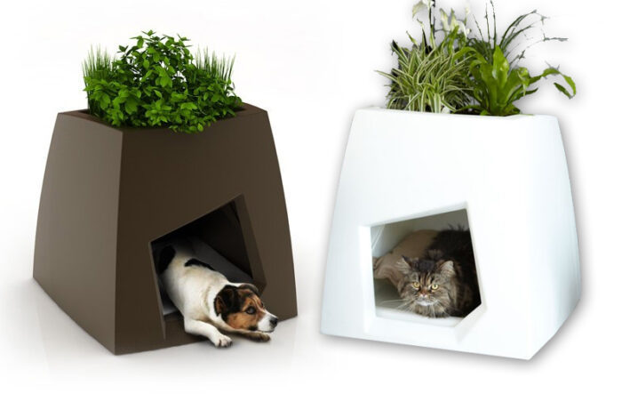 Read more about the article How About A Green House For Your Dog or Cat? Modern Indoor Kennels / Planters.